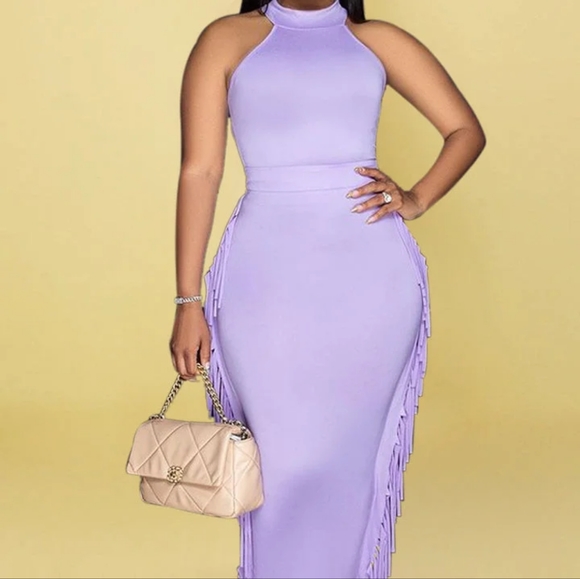 Lilac Crop Top with Gathered Skirt main image 1